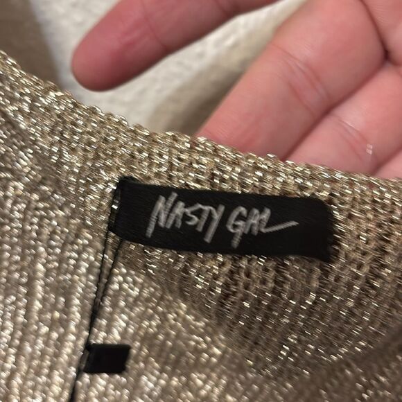 Nasty Gal Metallic Knit Crop Tank One Size - Picture 2 of 5